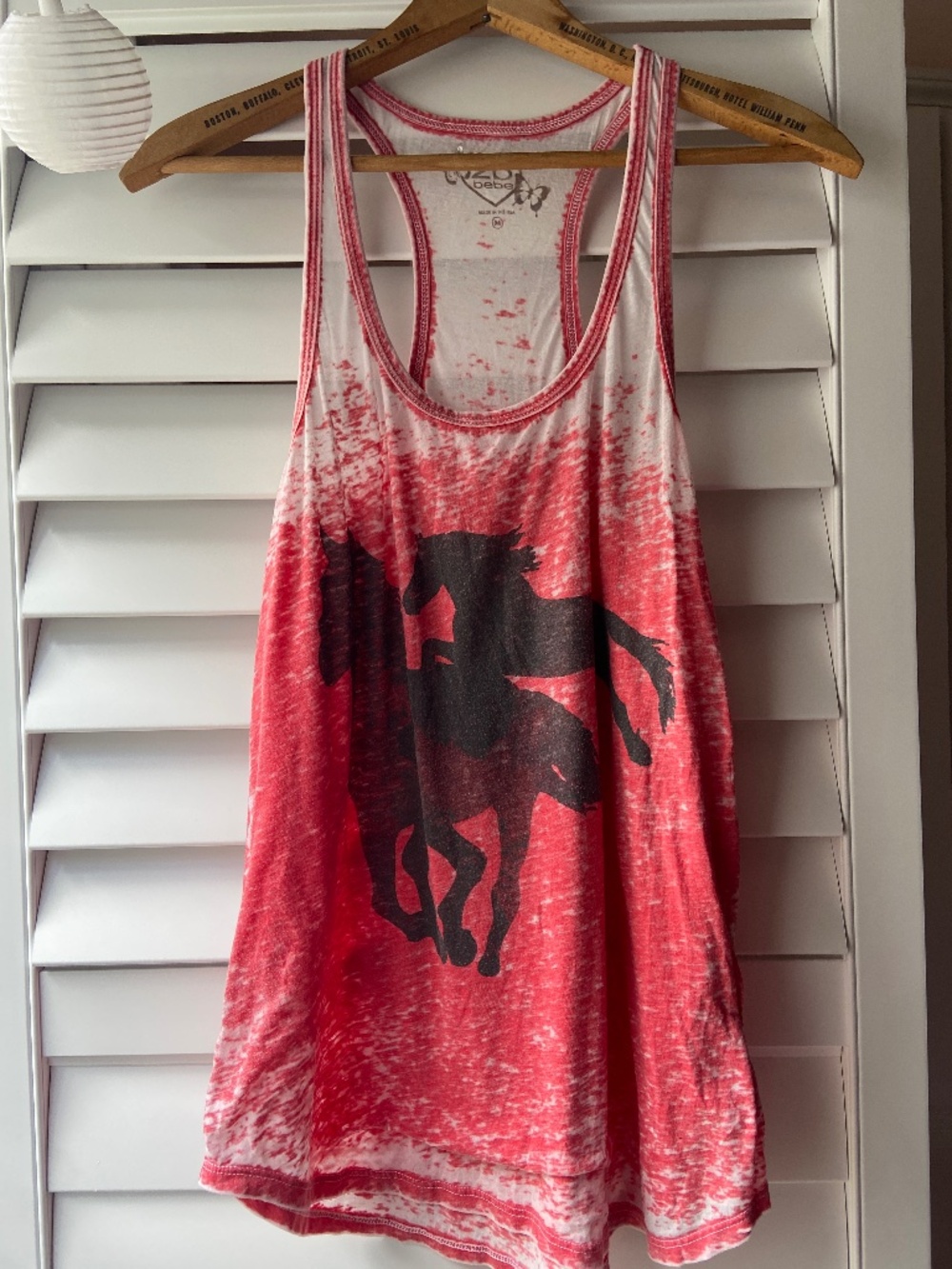 2B bebe t-shirt top Sz M Horse Print Cotton Summer Casual Comfy